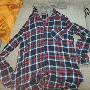 plad long sleep shirt with hoodie